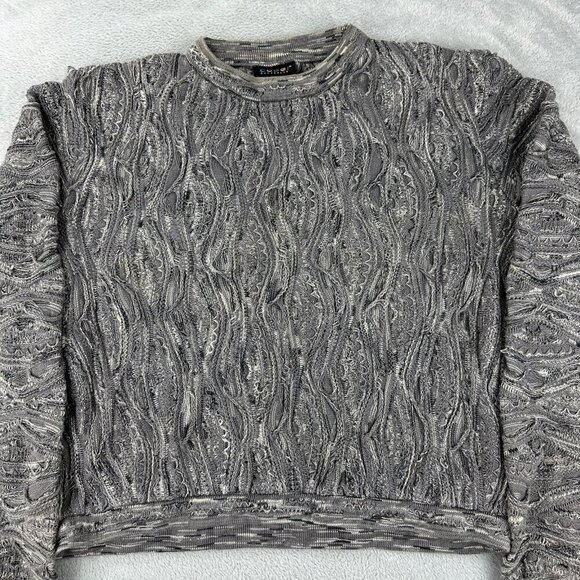 Coogi Australia Knit Grey Sweater Men's Size Large Vintage - Picture 12 of 13